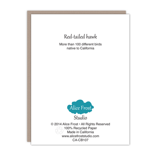 Red-tailed Hawk Recycled Art Card - Alice Frost Studio