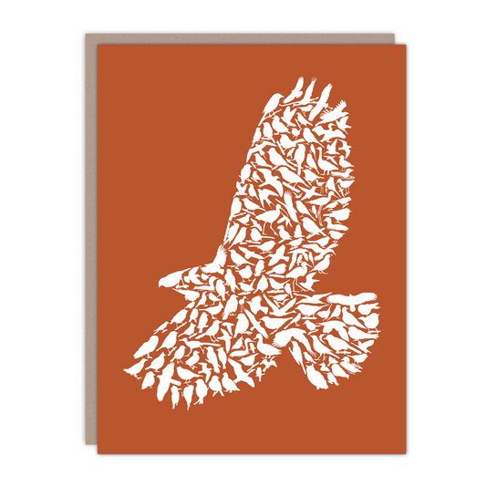 Red-tailed Hawk Recycled Art Card - Alice Frost Studio