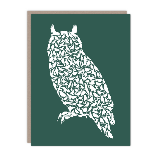 New size! Great Horned Owl Card - Alice Frost Studio