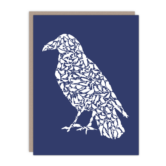 New size! Raven Recycled Greeting Card - Alice Frost Studio