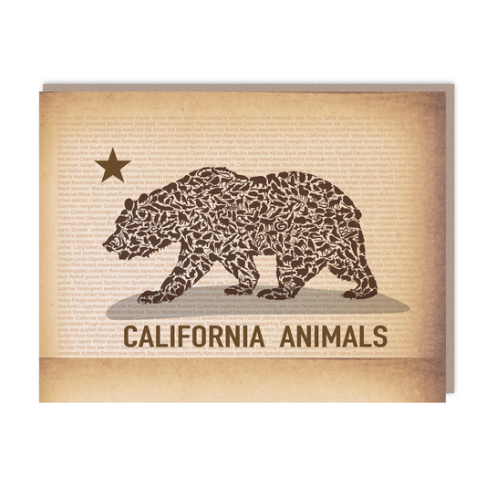 New size! California Animals Grizzly Bear Card - Alice Frost Studio