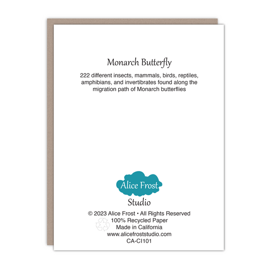 New size! Monarch Butterfly Card - Alice Frost Studio