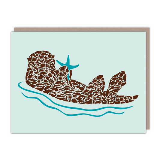 Sea Otter Recycled Paper Card - Alice Frost Studio