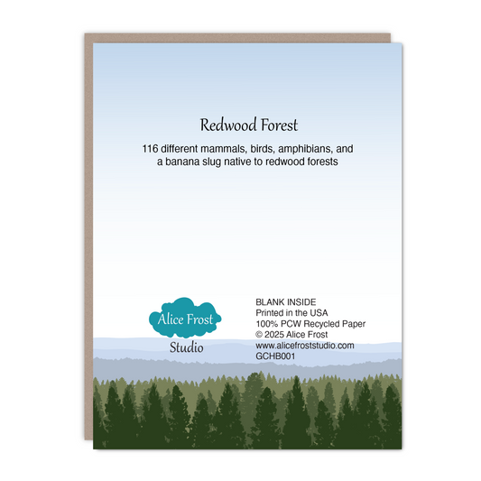 Redwood Tree Birthday Recycled Blank Card
