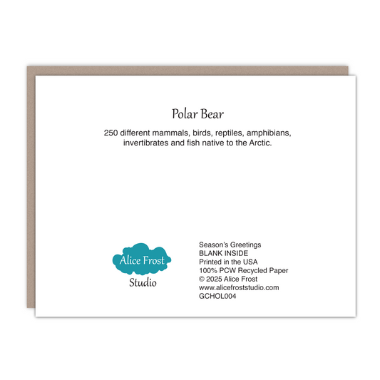 Season's Greetings Polar Bear Recycled Blank Card