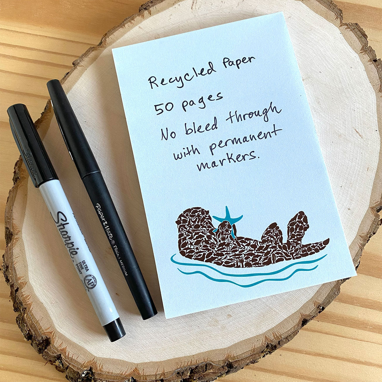 Sea Otter Recycled Notepad - Alice Frost Studio
