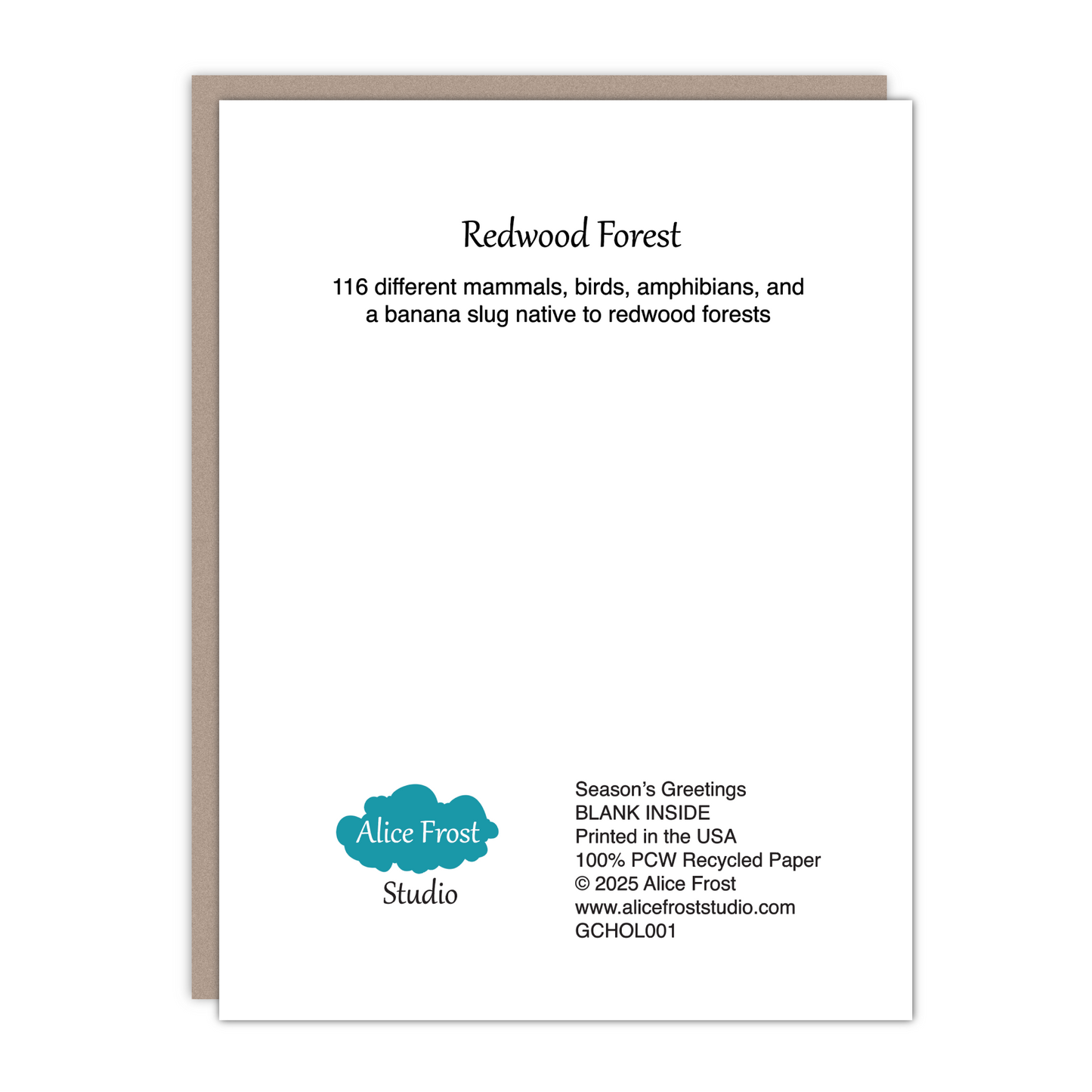 Season's Greetings Snow Globe Recycled Blank Card