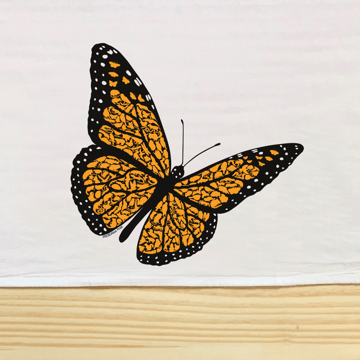 Monarch Butterfly Flour Sack Towel - Alice Frost Studio