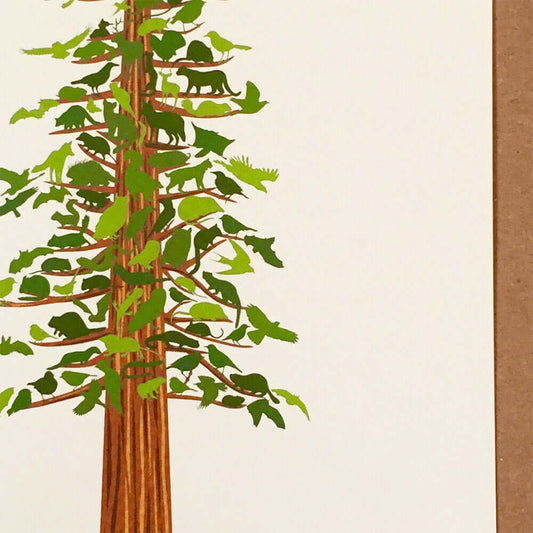 Redwood Forest Animals Recycled Blank Card - Alice Frost Studio