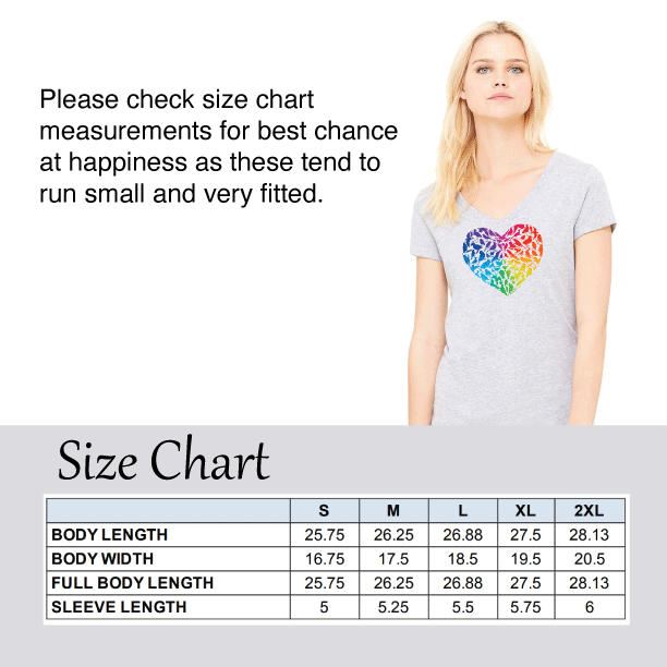 Women's Rainbow Pride Bird Heart Gray Cotton T-shirt - Alice Frost Studio