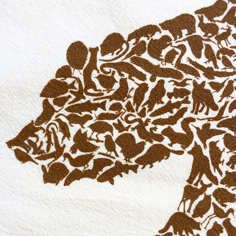 Grizzly Bear Tea Towel - Alice Frost Studio