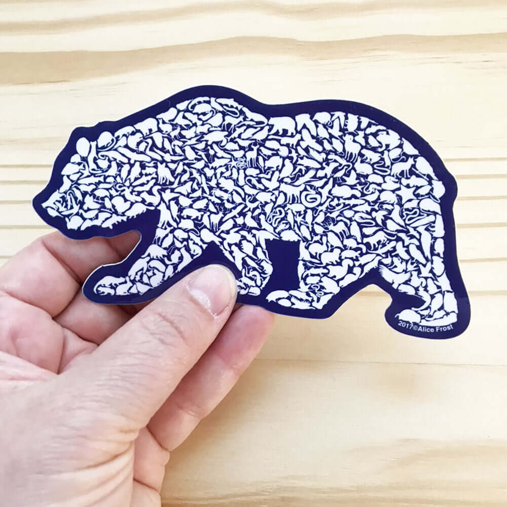 Grizzly Bear Sticker - Alice Frost Studio