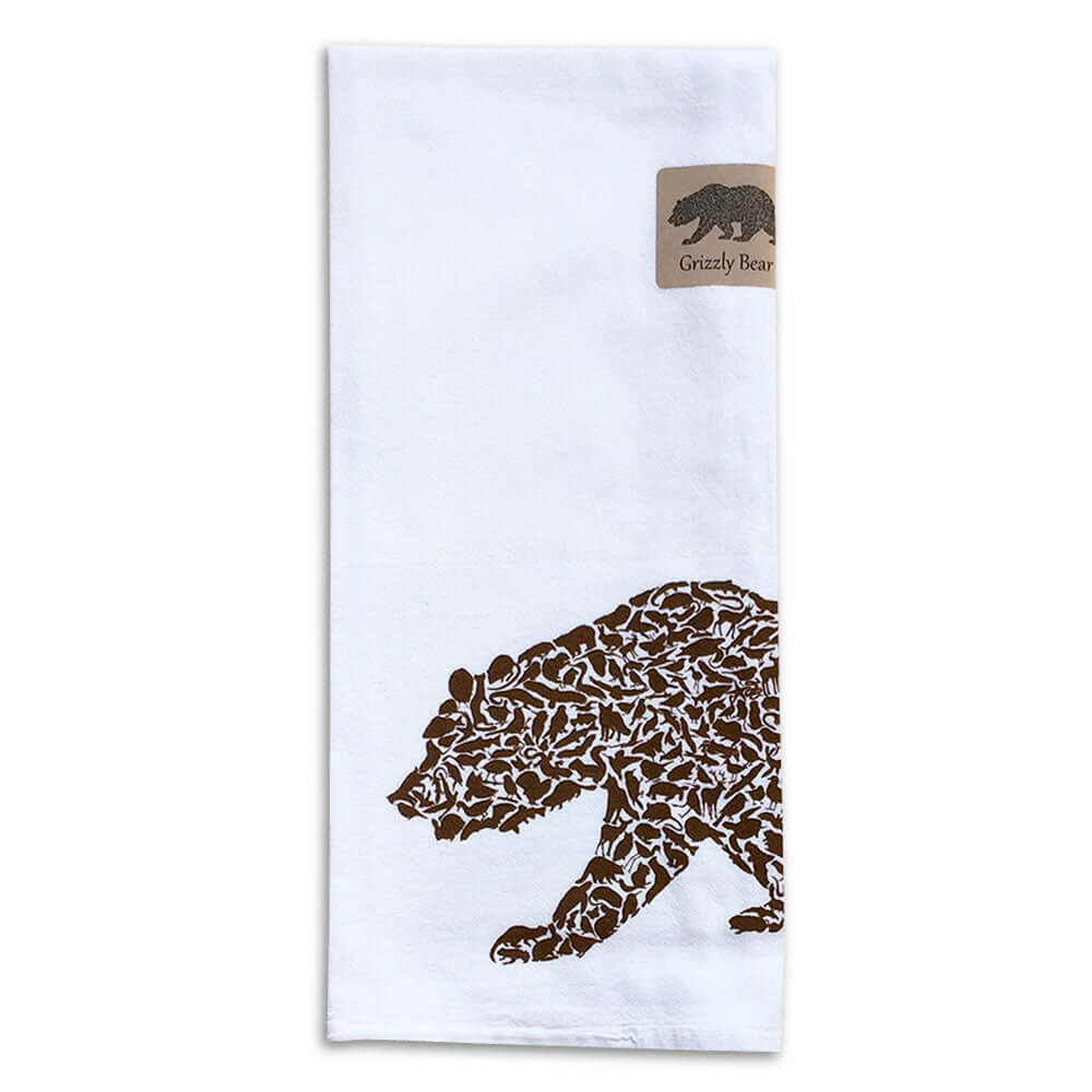 Grizzly Bear Tea Towel - Alice Frost Studio