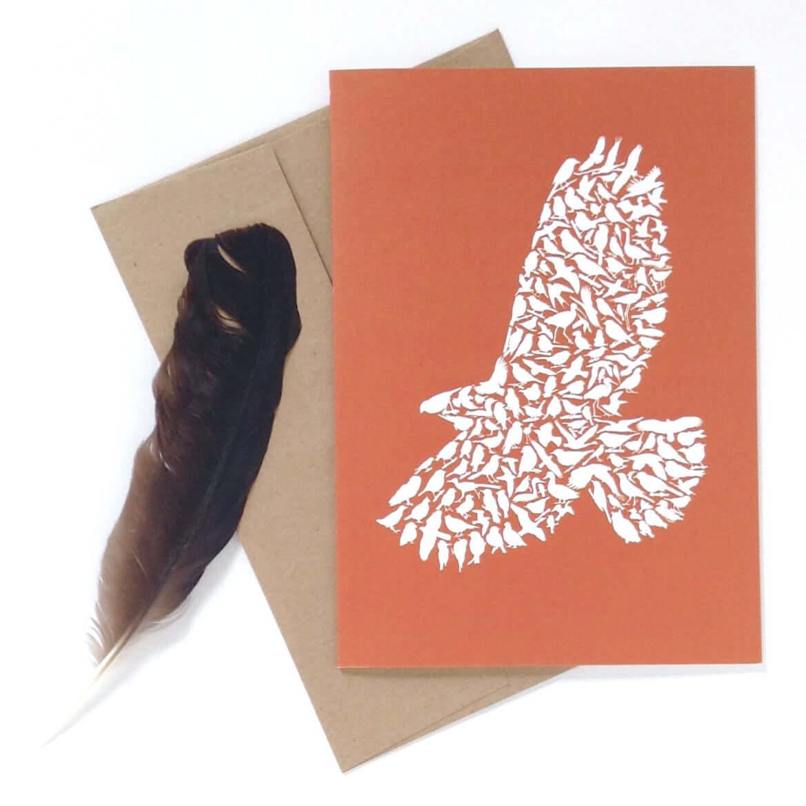Red-tailed Hawk Recycled Art Card - Alice Frost Studio