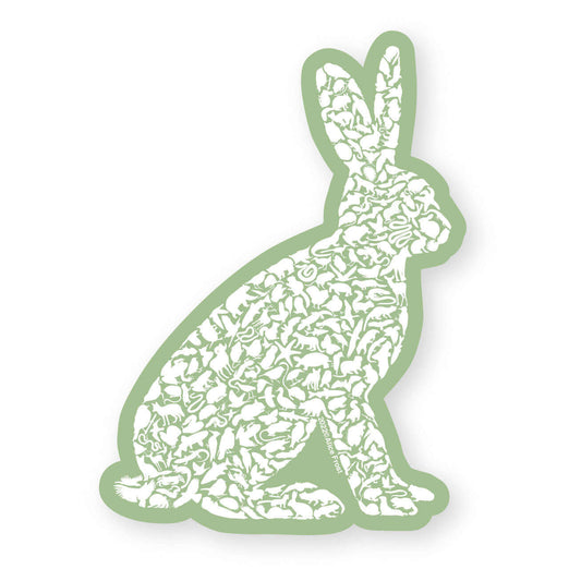 Jack Rabbit sticker showcasing various animal species, made of durable vinyl perfect for nature lovers.