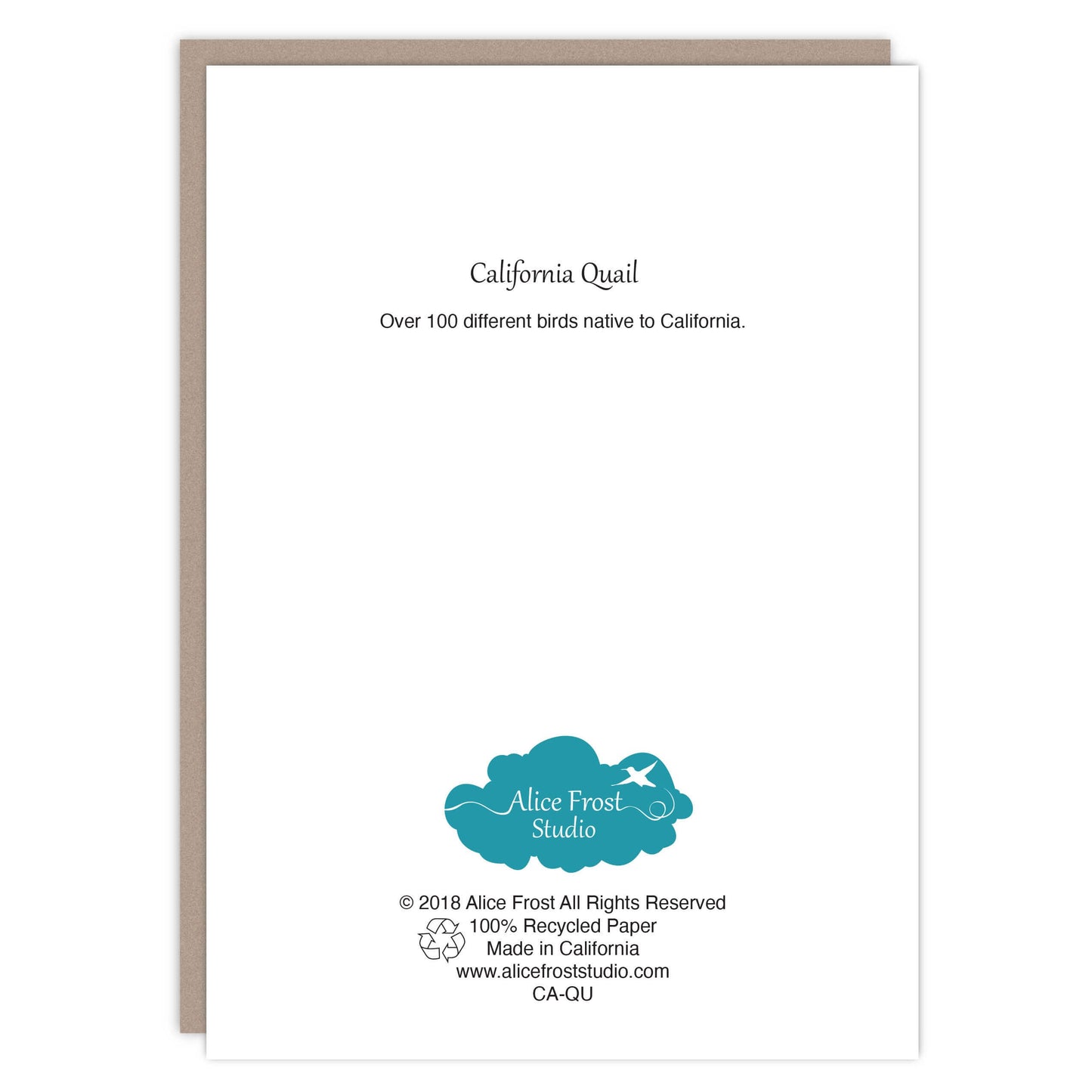 Quail Art Card - Alice Frost Studio
