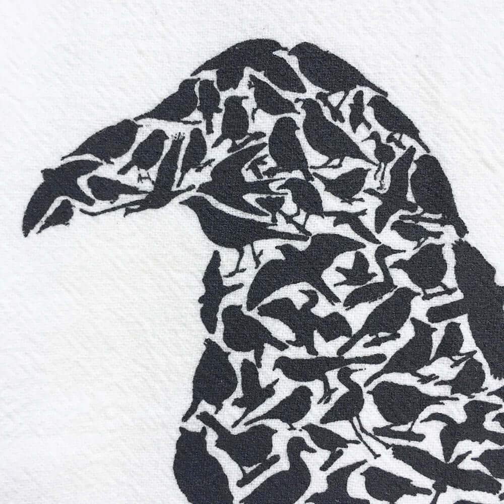 Raven Flour Sack Tea Towel - Alice Frost Studio