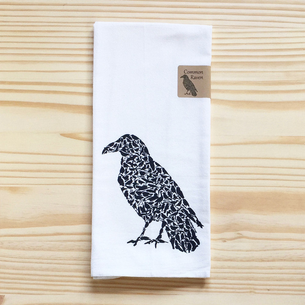 Love Birds Organic Cotton Flour Sack Kitchen Towel Natural 28 x 28 -  Blackbird Supply Co.