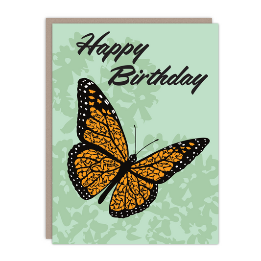 Birthday Monarch Butterfly Recycled Blank Card