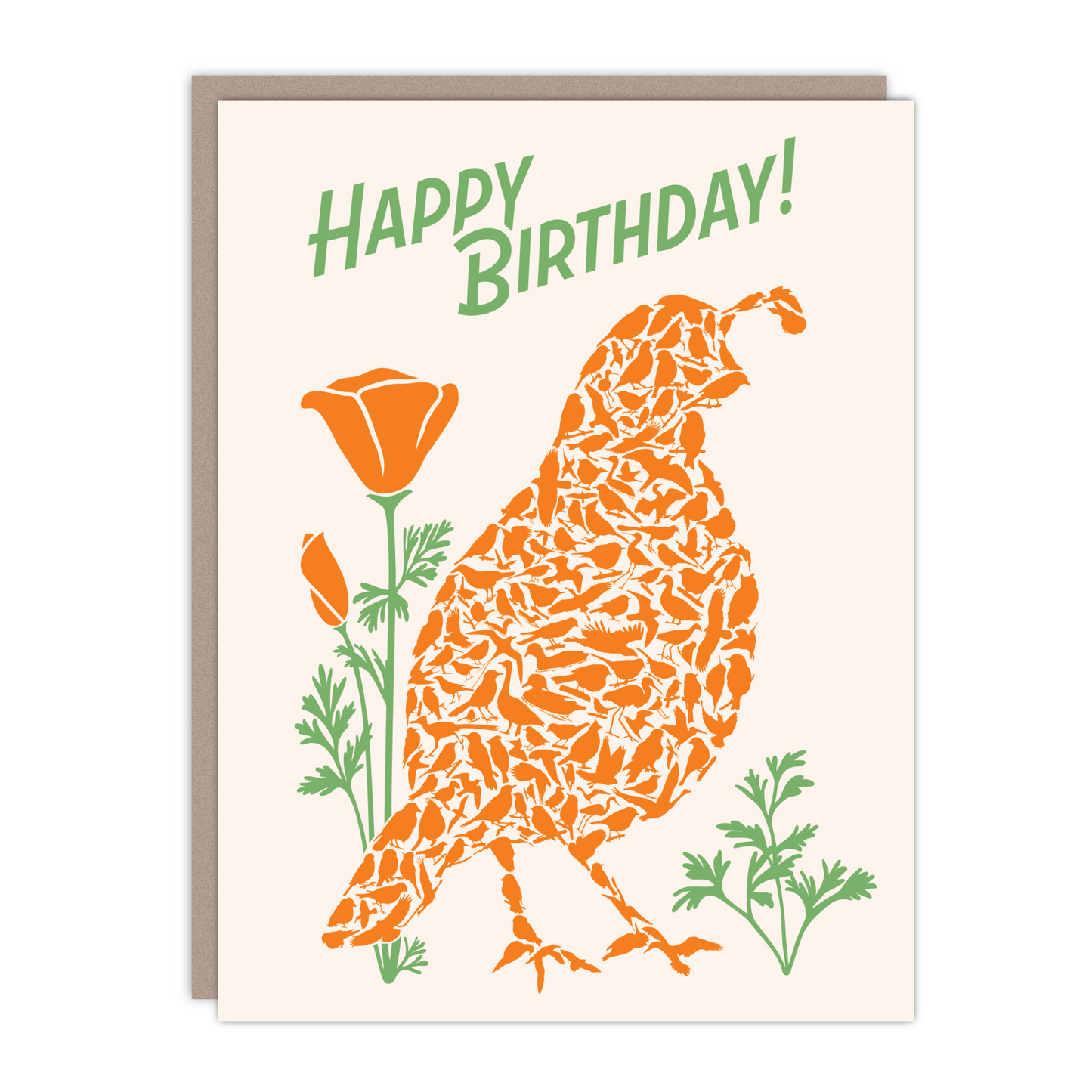 Birthday California Quail Recycled Blank Card - Alice Frost Studio