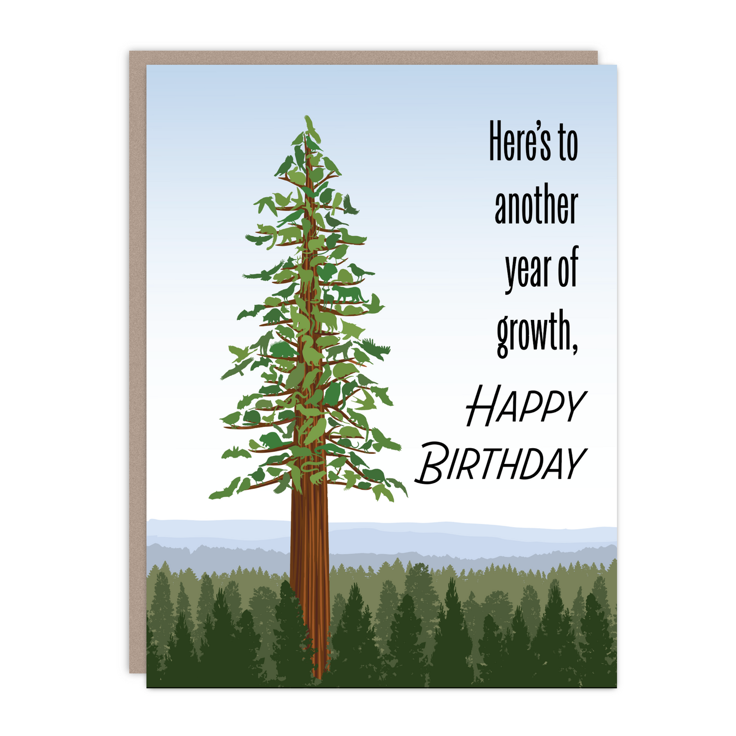Redwood Tree Birthday Recycled Blank Card