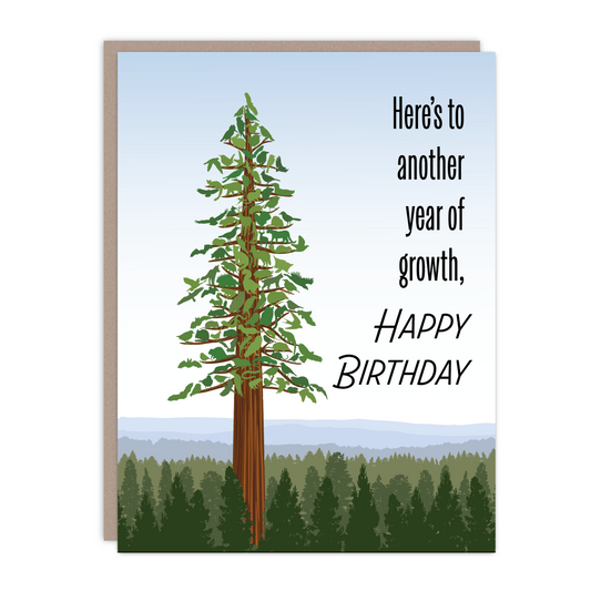 Redwood Tree Birthday Recycled Blank Card