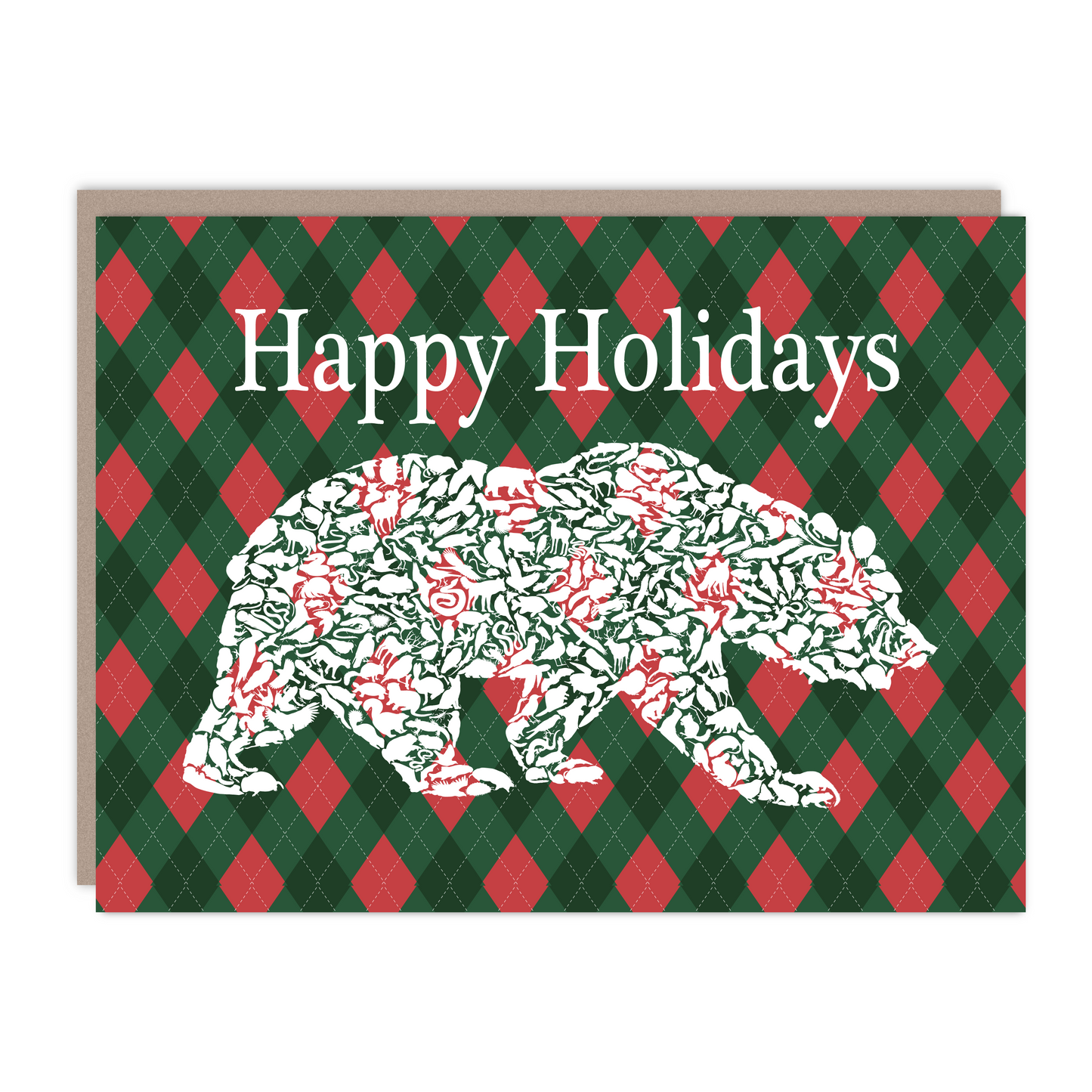 Happy Holidays Bear Recycled Blank Card