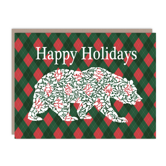 Happy Holidays Bear Recycled Blank Card