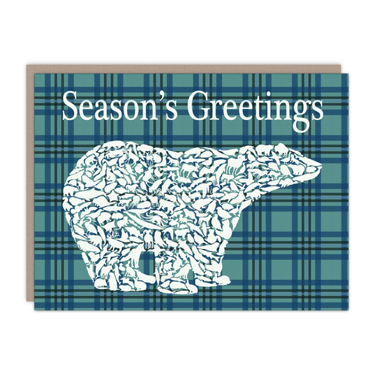 Season's Greetings Polar Bear Recycled Blank Card