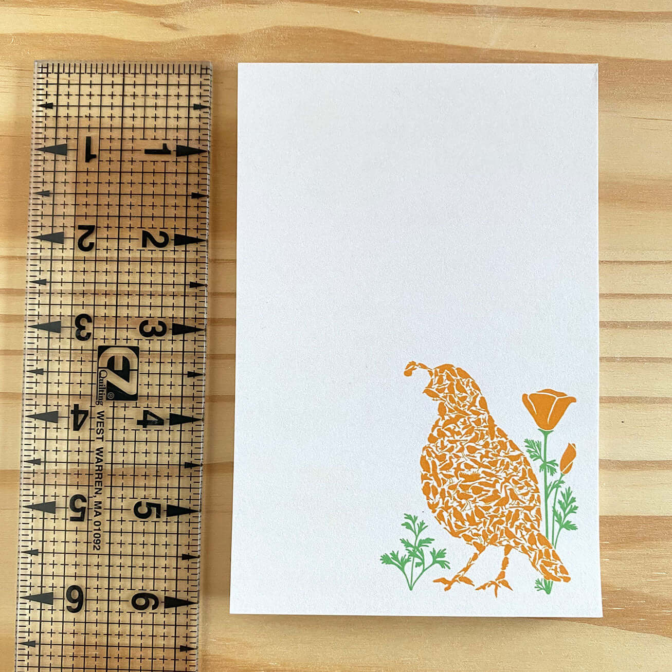 California Quail Recycled Notepad - Alice Frost Studio