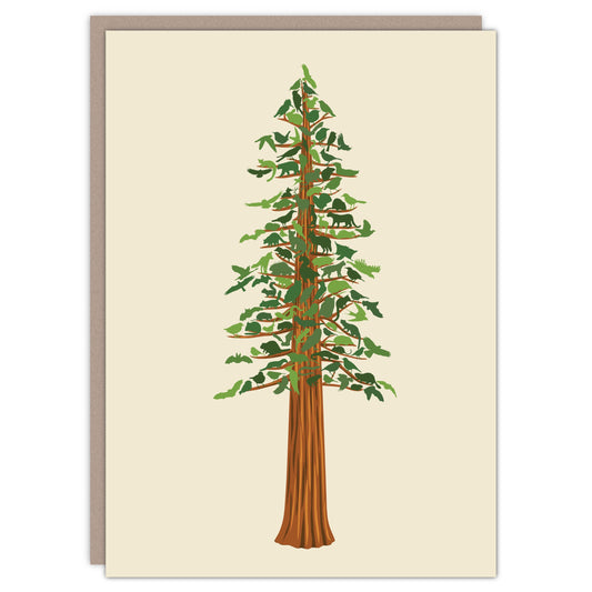 Redwood Forest Animals Recycled Blank Card - Alice Frost Studio
