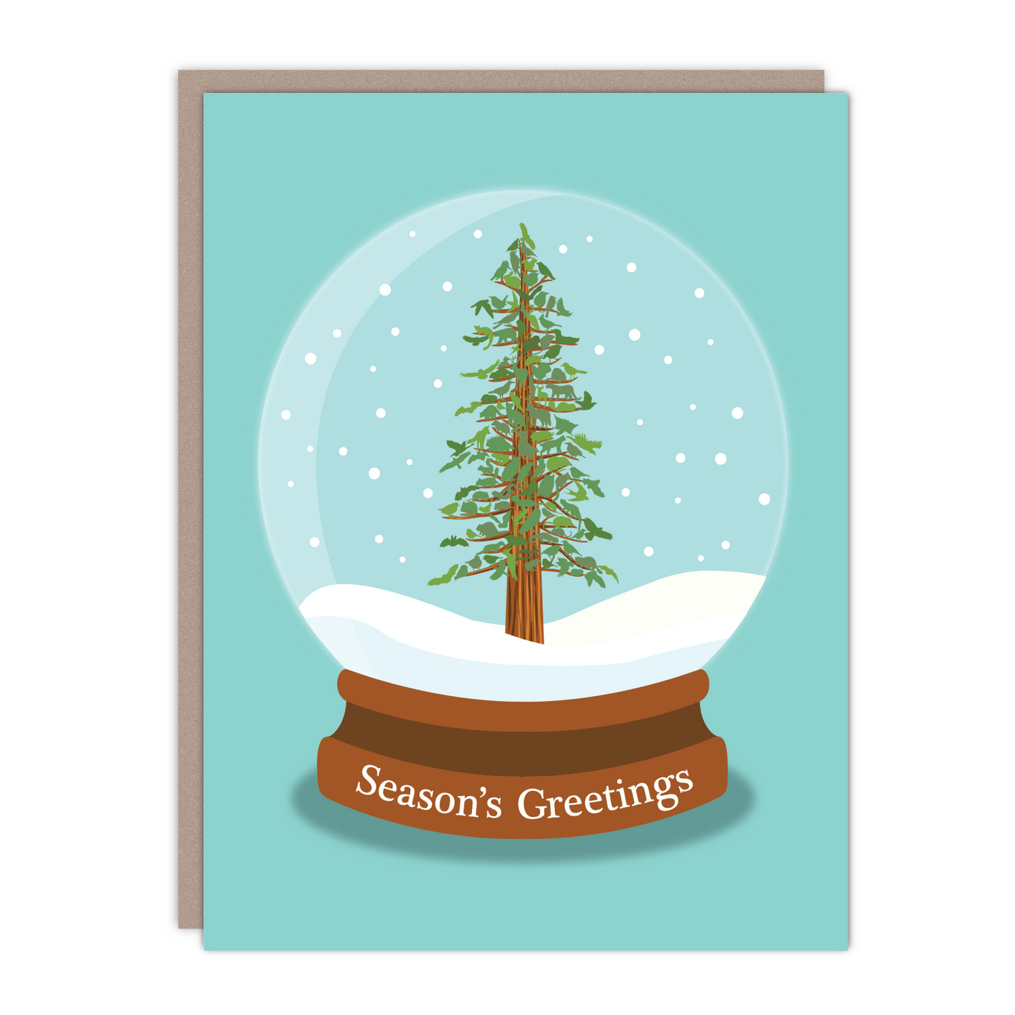 Season's Greetings Snow Globe Recycled Blank Card