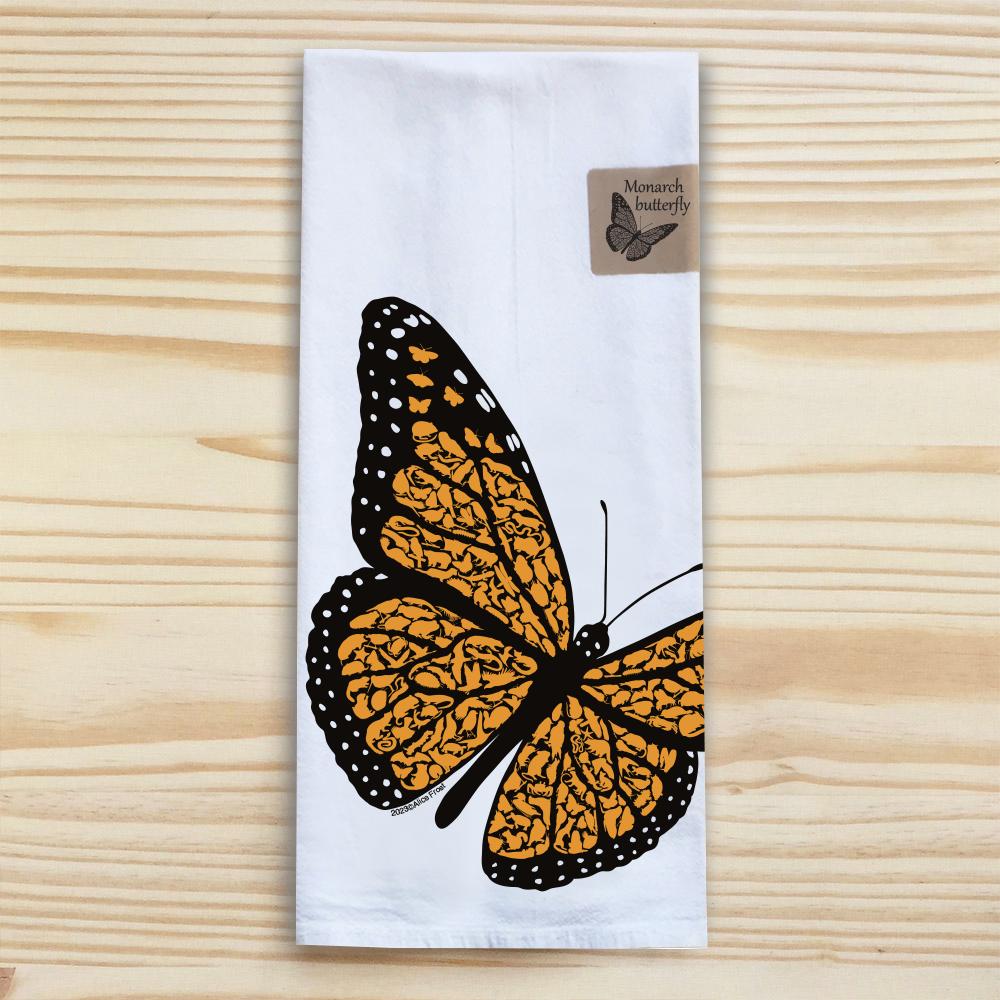 Monarch Butterfly Flour Sack Towel - Alice Frost Studio
