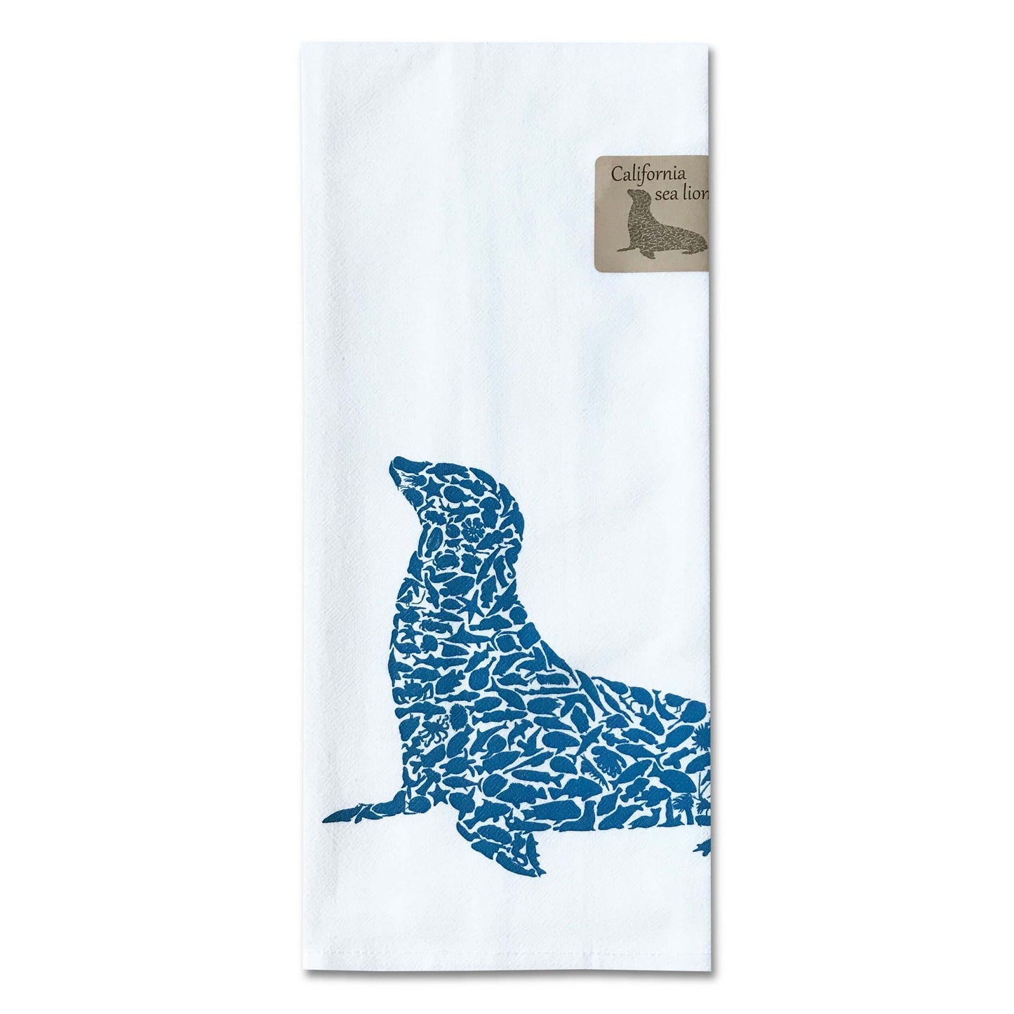 California Sea Lion Cotton Towel - Alice Frost Studio