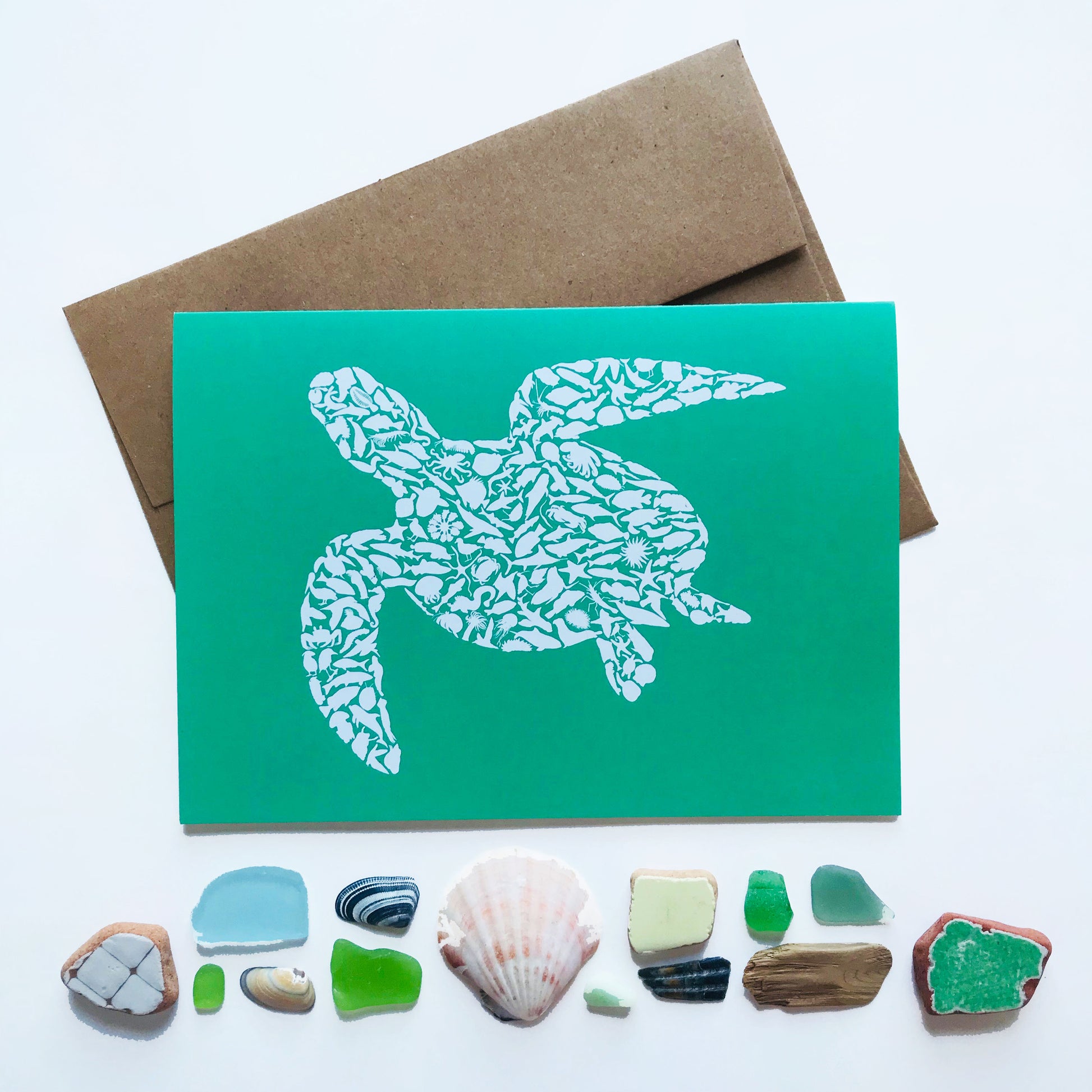Green Sea Turtle Card - Alice Frost Studio