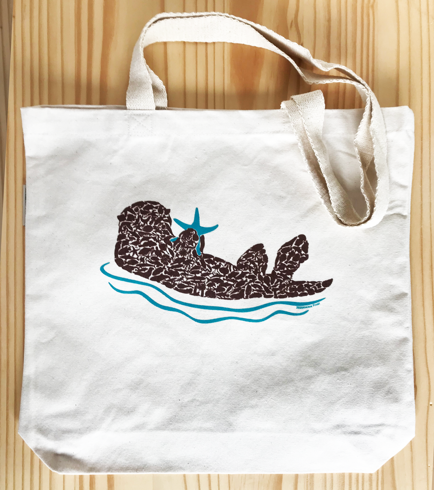 Sea Otter Organic Tote Bag - Alice Frost Studio