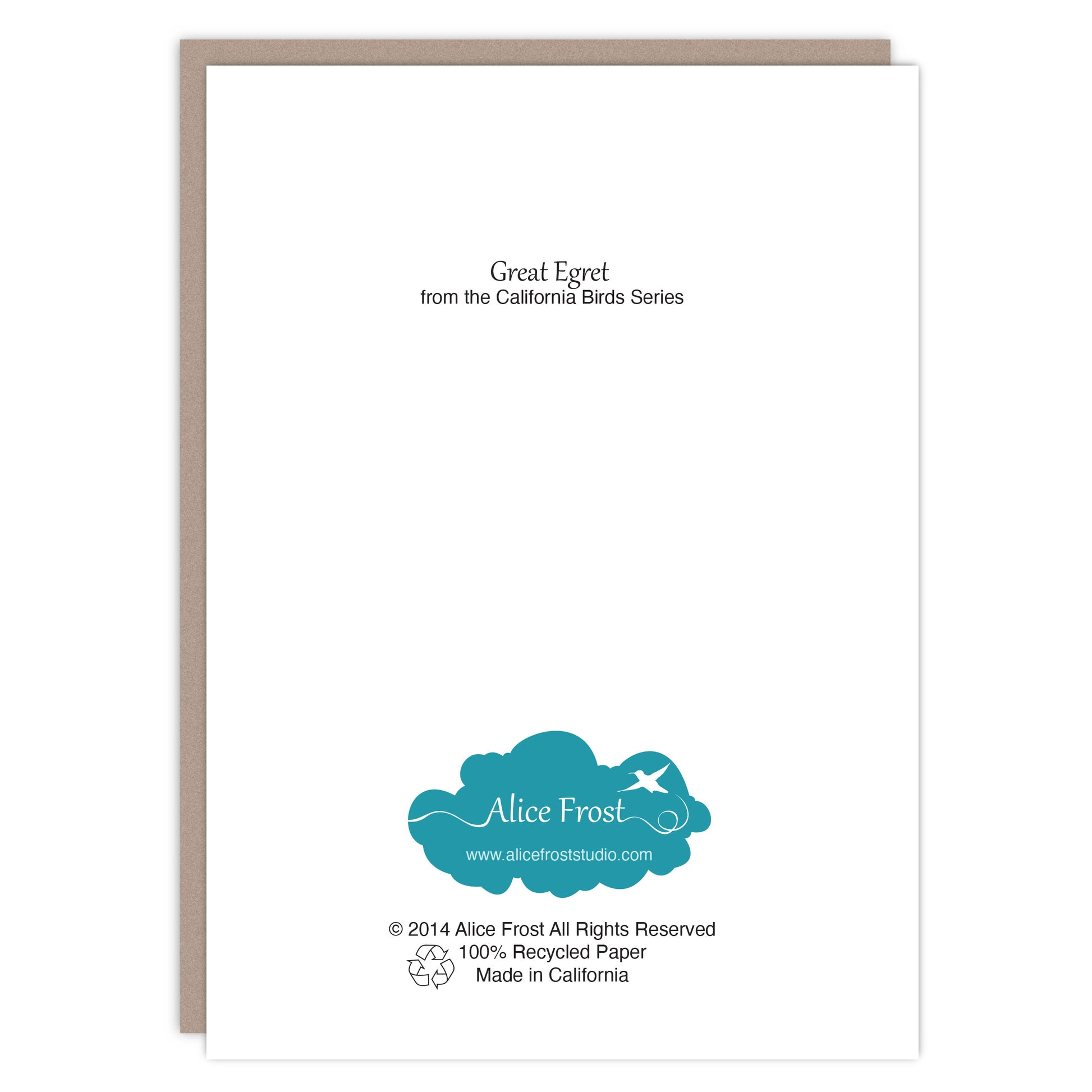 Great Egret Blank Card - Alice Frost Studio