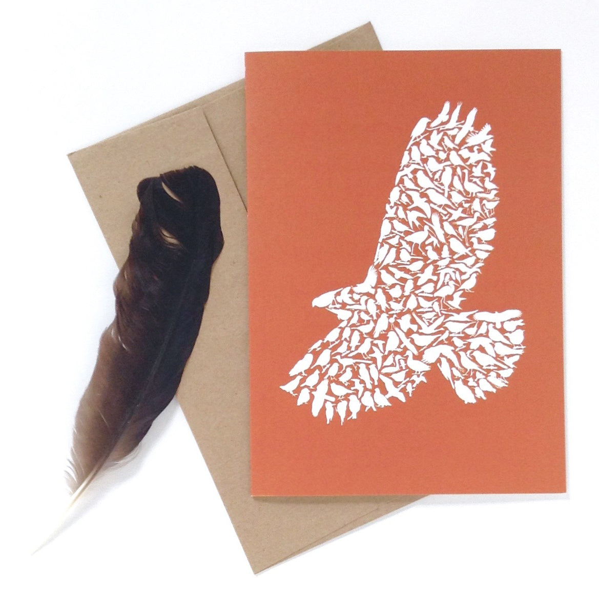 Red-tailed Hawk Recycled Art Card - Alice Frost Studio