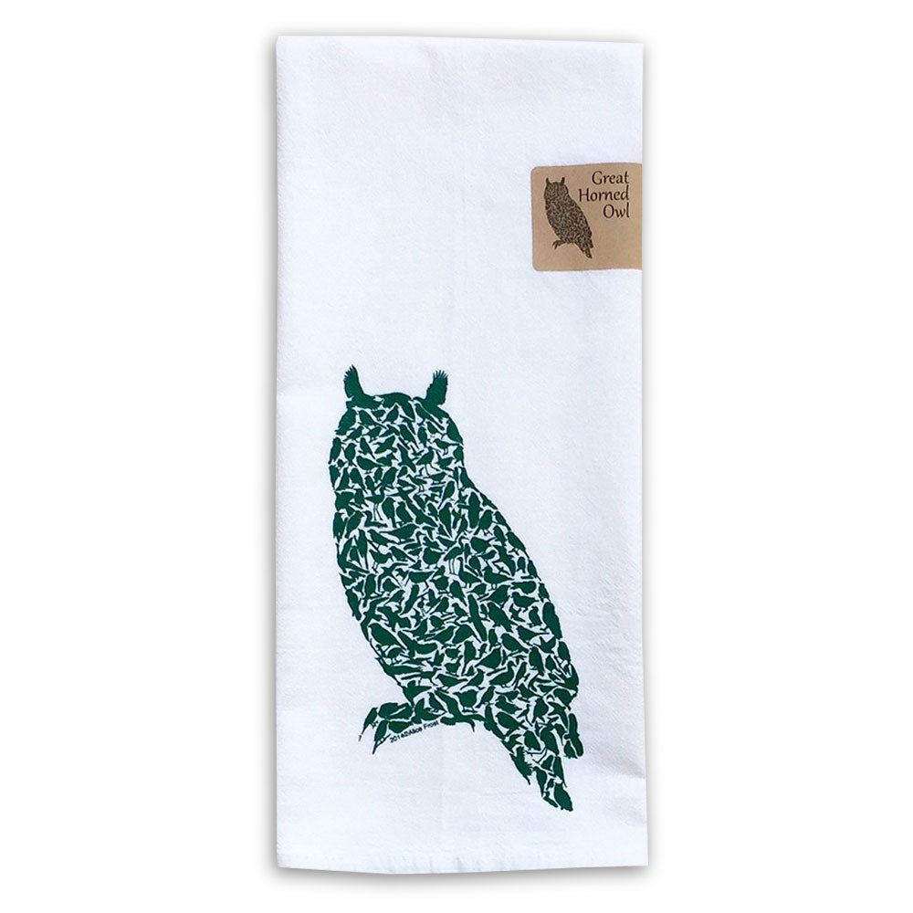 Owl Screen Printed Towel - Alice Frost Studio