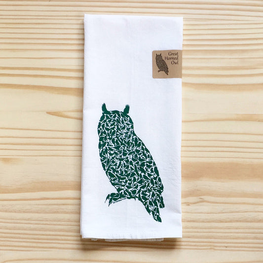 Owl Screen Printed Towel - Alice Frost Studio
