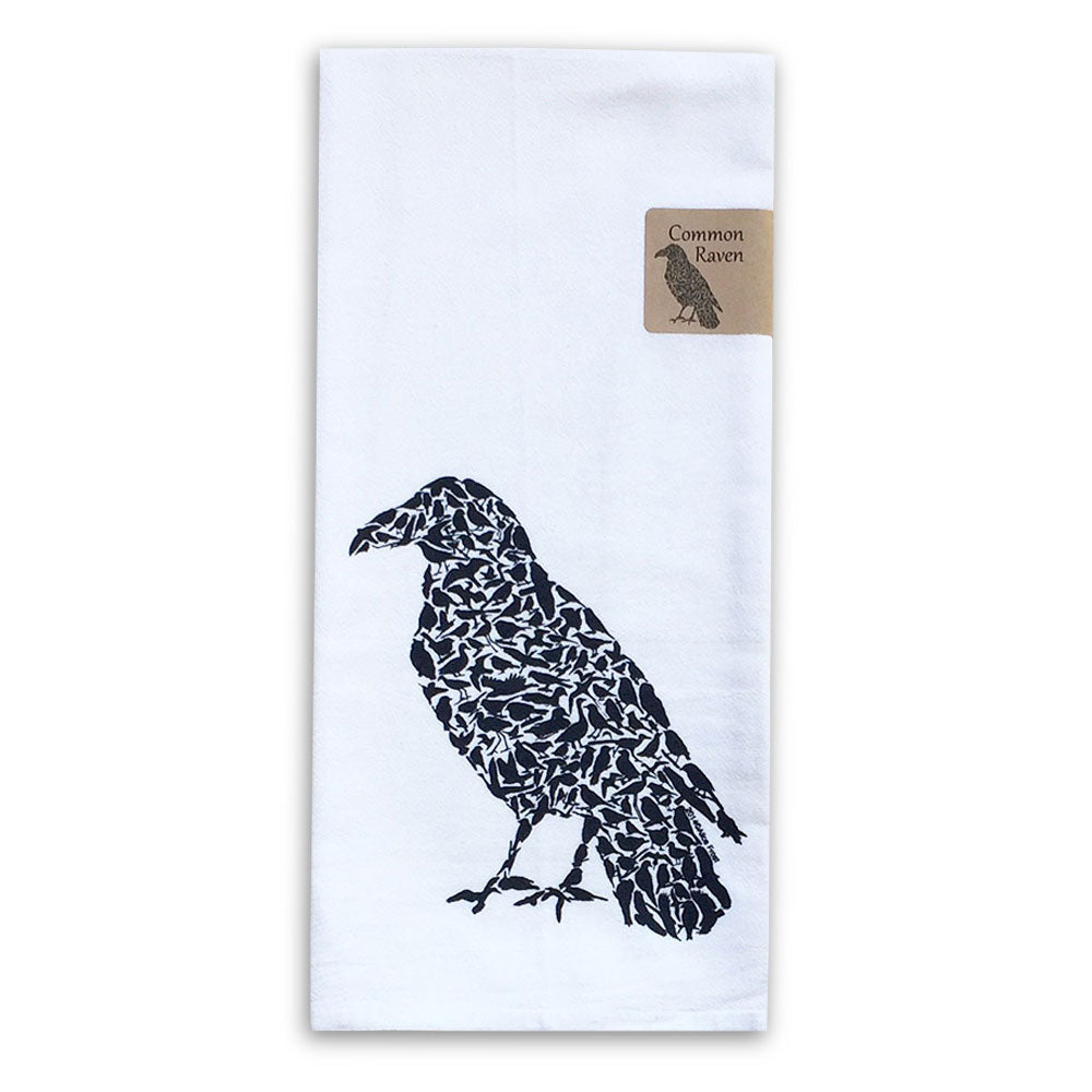 Raven Flour Sack Tea Towel - Alice Frost Studio