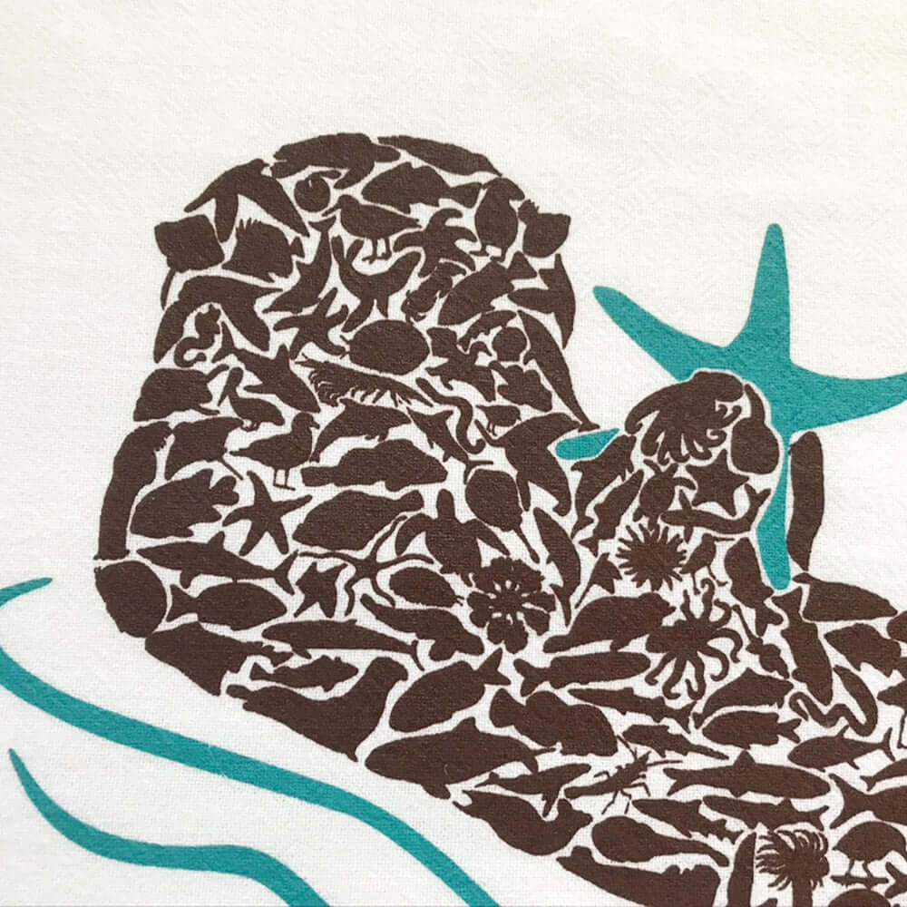 California Sea Otter Cotton Towel - Alice Frost Studio