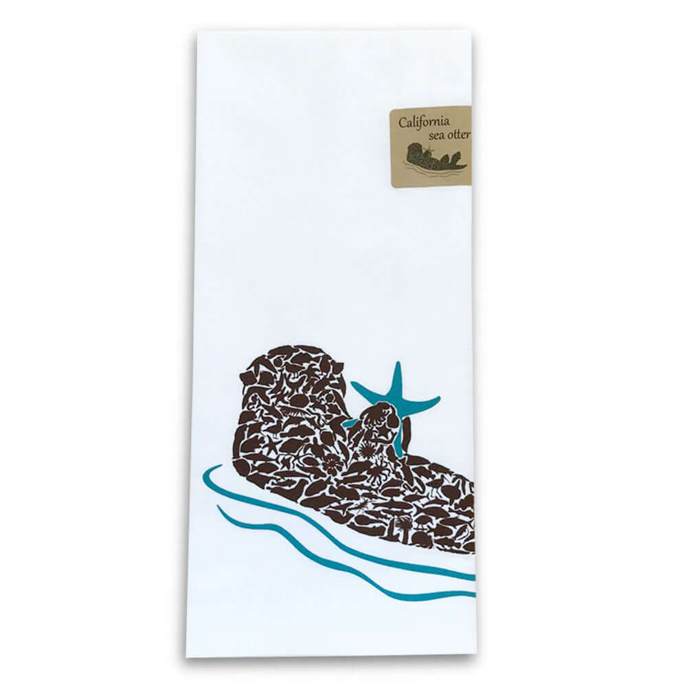 California Sea Otter Cotton Towel - Alice Frost Studio