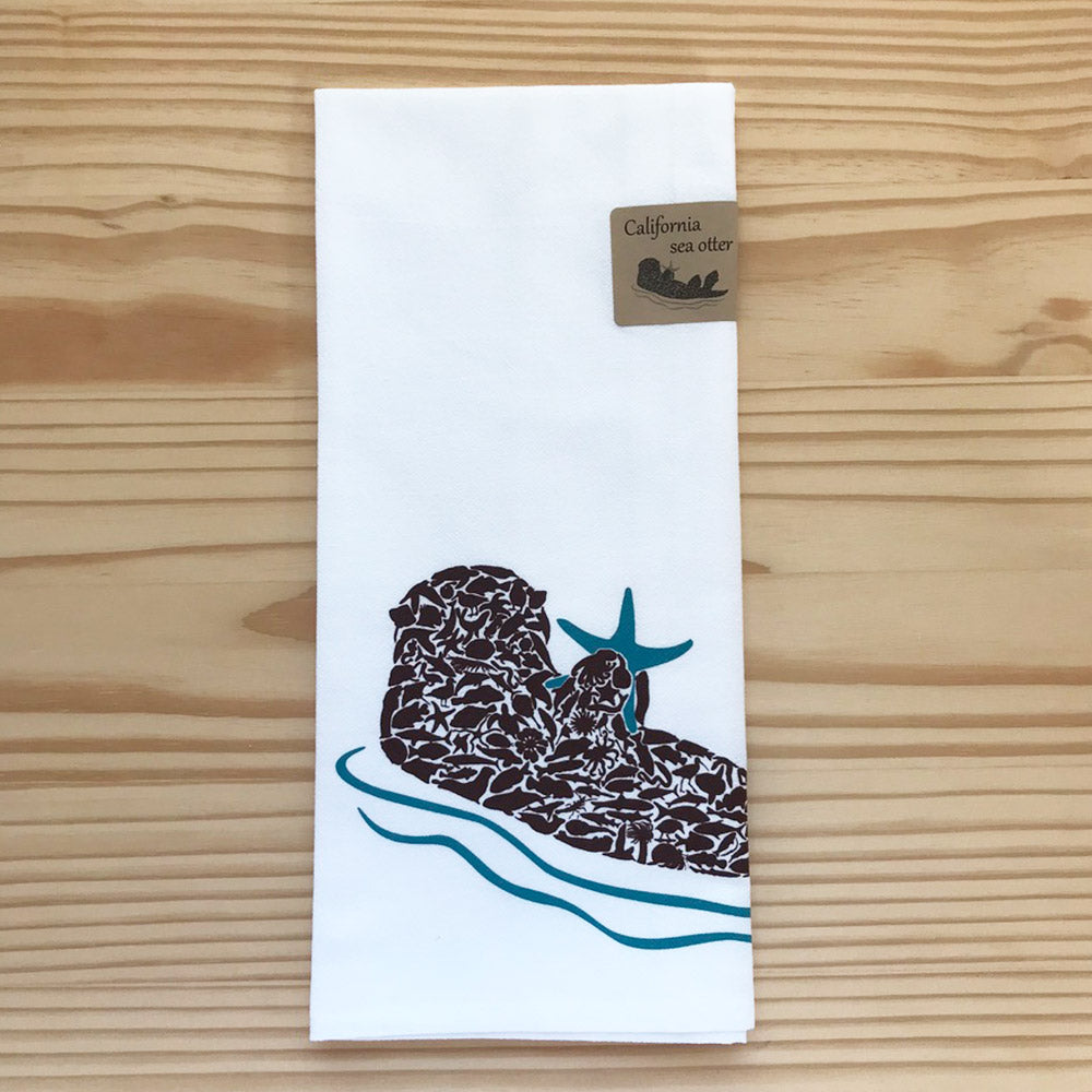 California Sea Otter Cotton Towel - Alice Frost Studio