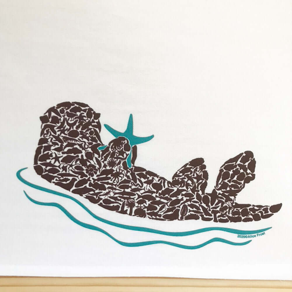 California Sea Otter Cotton Towel - Alice Frost Studio