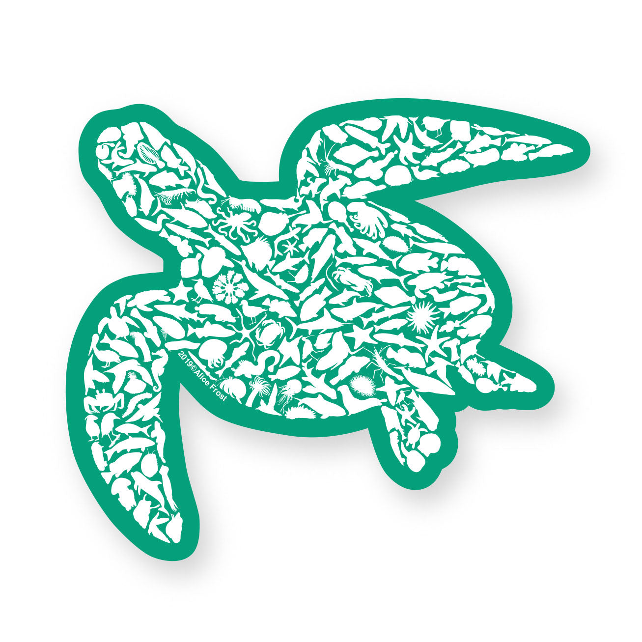Green Sea Turtle Sticker - Alice Frost Studio
